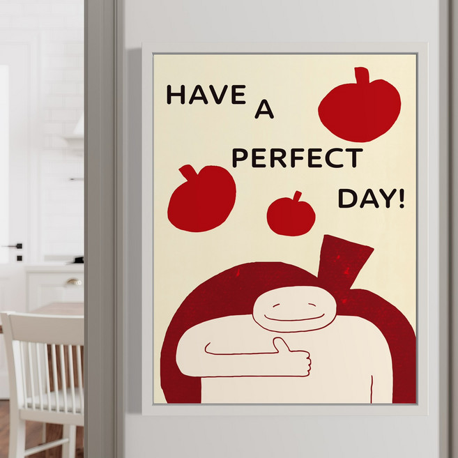 엄지척 오늘 하루 완벽하게 행운의 사과그림액자