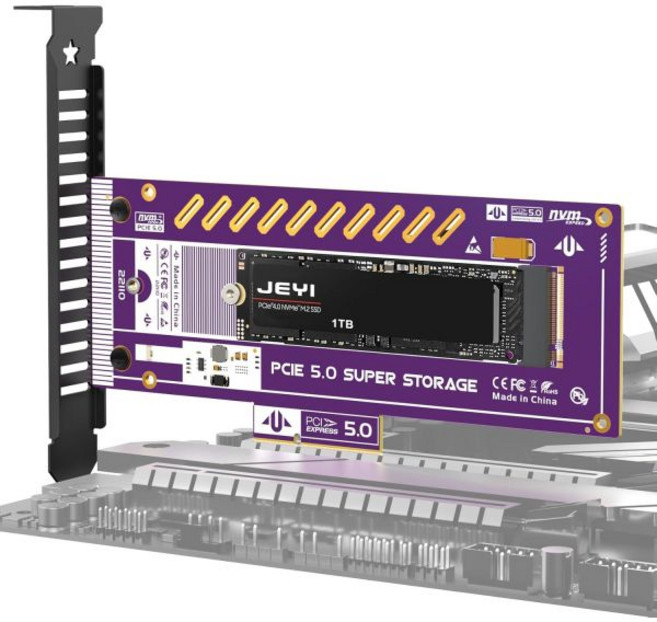 JEYI NVMe M2 to SATA 어댑터 히트싱크 포함 내부 5포트 비RAID III 6Gbs 카드 NAS 서버 데스크탑 PC 지원 SSD HDD, PCIe 5.0 NVMe 22110