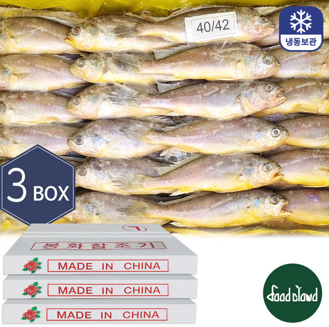 냉동 참조기 업소용 조기구이 매운탕 제수용, 3박스, 3.5kg(40-42마리)