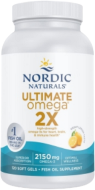 Nordic Naturals Ultimate Omega 2X Lemon 노르딕네츄럴스 2배 얼티메이트 오메가3 1075mg EPA DHA 함유 레몬 맛 120정, 1개