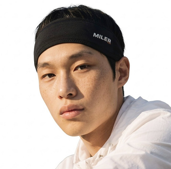마일러 실리핏 스포츠 헤어밴드, 1개, 블랙