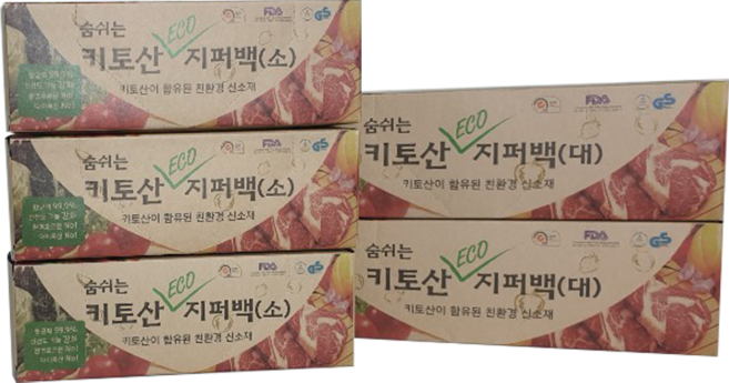 키토산이 함유된 항균지퍼백 대형 40매+소형 60매, 1세트