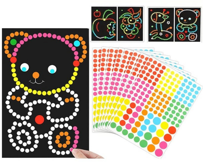 제니미엘 스티커 꾸미기 모자이크 스티커북 퍼즐 스티커 치매예방 모자이크 스티커 컬러링북 DIY, 클래식 10P, 1개