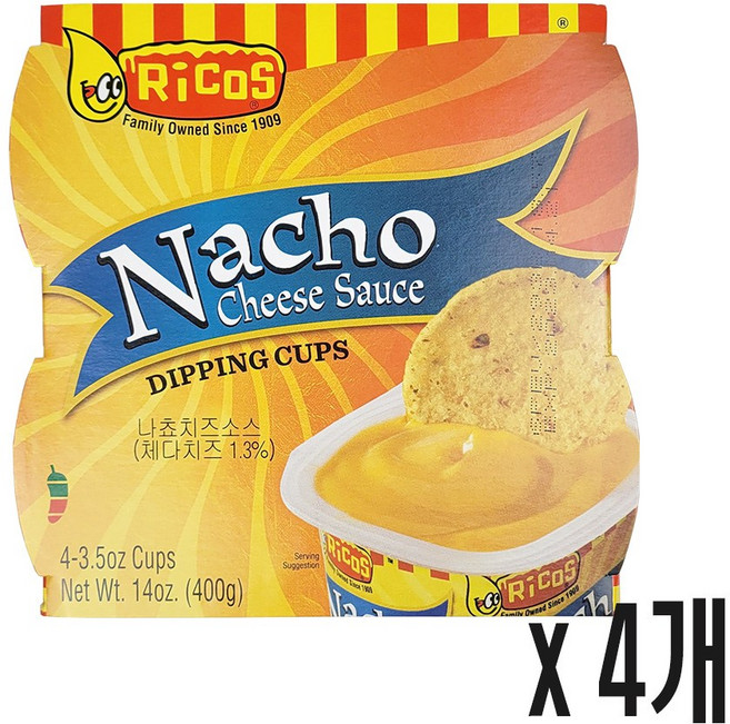 리코스 나쵸치즈소스 4개입, 400g, 4개