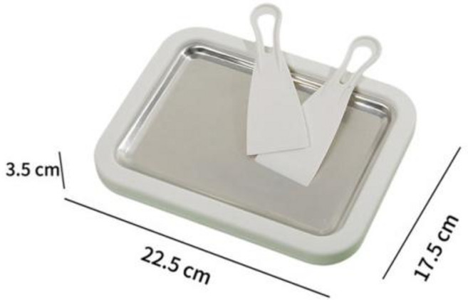 아이스크림 제조기 롤 메이커 다기능 요구르트 기계 2 스페이드 콜드 플레이트 소르베 젤라토 요거트용, 3) White B, 1개