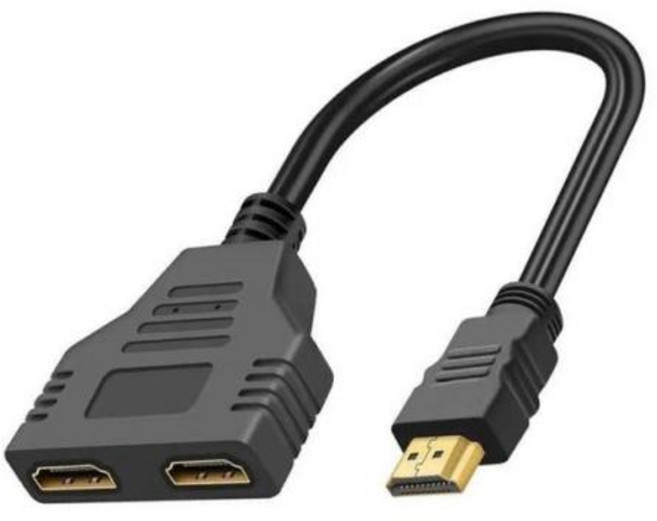 노트북 TV 모니터용 HDMI 스플리터 어댑터 케이블 1 수-듀얼 HDMI 호환 2 웨이 암 Y 스플리터 케이블 1 인 2 아웃, 30cm, 1개