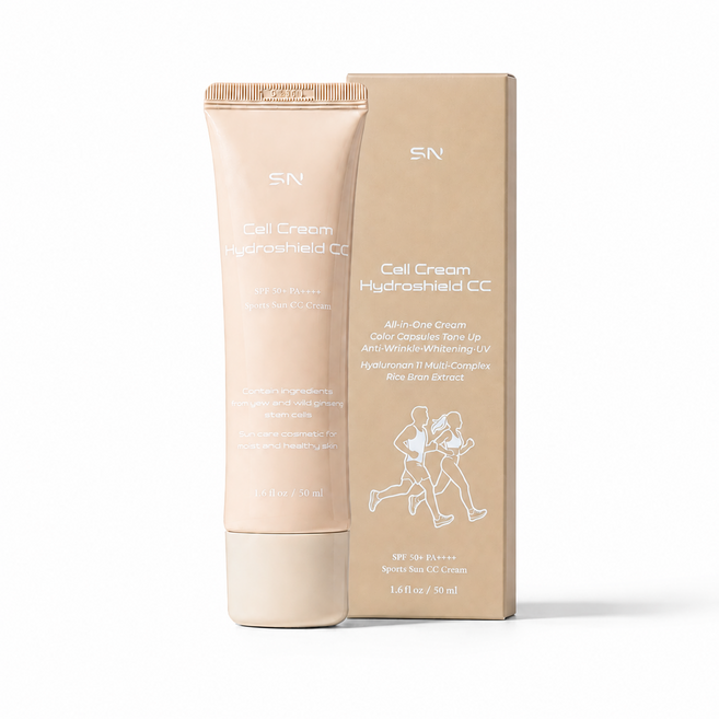 SN 에스엔 셀크림 하이드로쉴드 파데프리 톤업 자외선차단 CC크림 SPF50+ PA++++, 1개, 50ml, 내츄럴