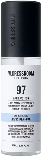 W.DRESSROOM】衣物香氛噴霧-No.97 四月棉 80ml, 1個, APRIL COTTON
