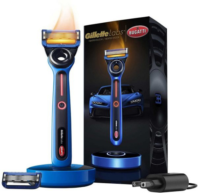 질레트 랩스 히티드 레이저 포맨 부가티 한정판 스타터 키트 Gillette 미국 내수용 110v, 0917624, 블루