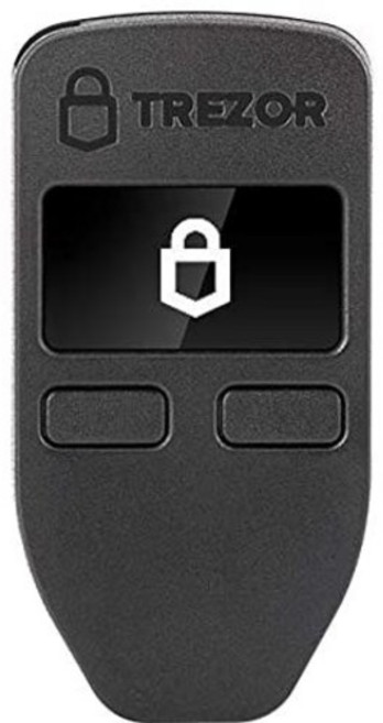 Trezor One - Crypto 하드웨어 지갑 - 비트코인 이더리움 ERC20 및 기타(검은색)