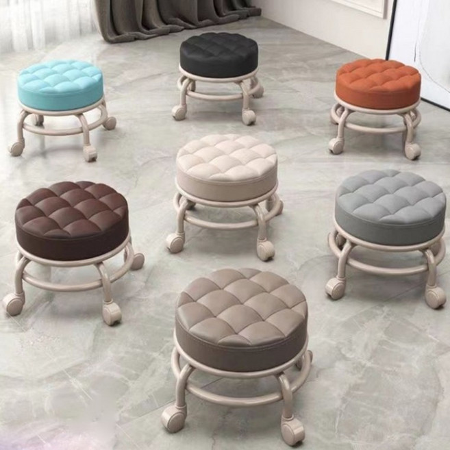 [핀도트]동글 360도 낮은 바퀴의자 이동식 의자 소형 빨래 이동의자 보조 간이 김장, 1개