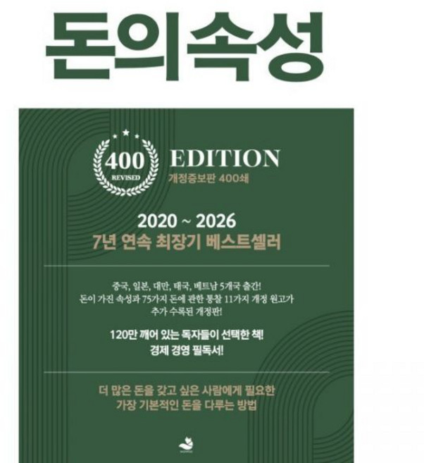 돈의 속성 400쇄 리커버 김승호스노우폭스북스278838, 돈의 속성 400쇄 리커버 김승호스노우폭스북스27883