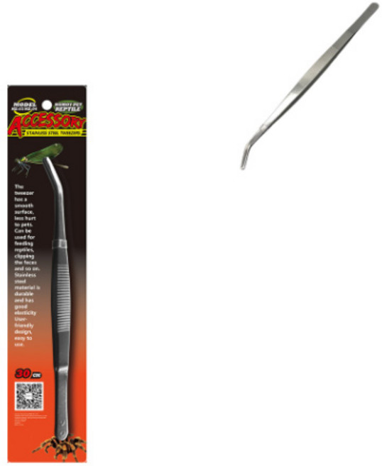 노모이펫 스테인레스 파충류 피딩 핀셋 곡선형 30cm NZ-04, 1개