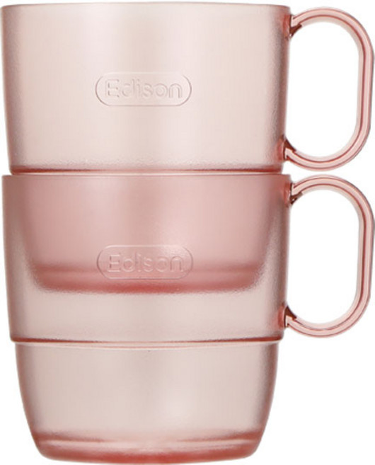 에디슨 에코젠 컵 + 뚜껑, 240ml, 1세트, 핑크 EE0120+EE0151