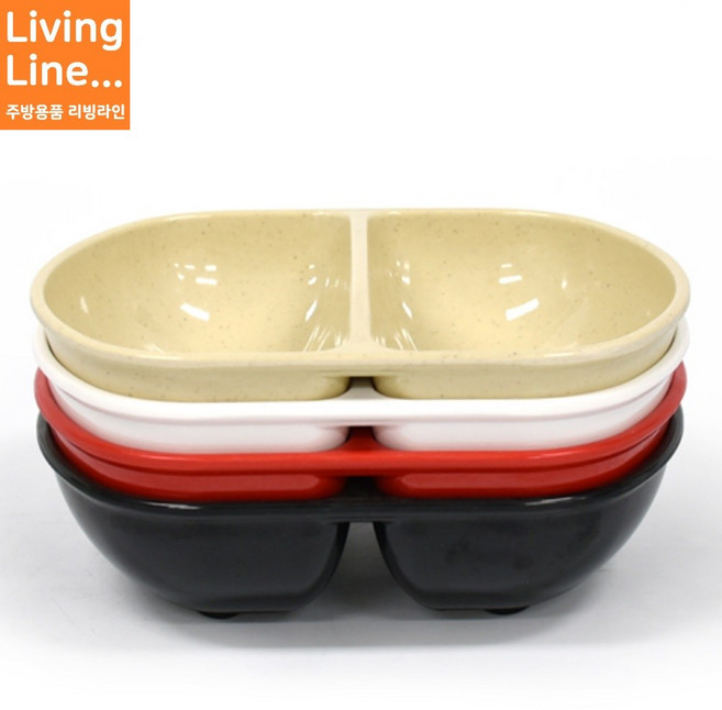 중국집 짬짜면기 반반 나눔식기 멜라민 짬뽕 자장면 그릇 [색상선택], 흰색 (반반식기), 1개