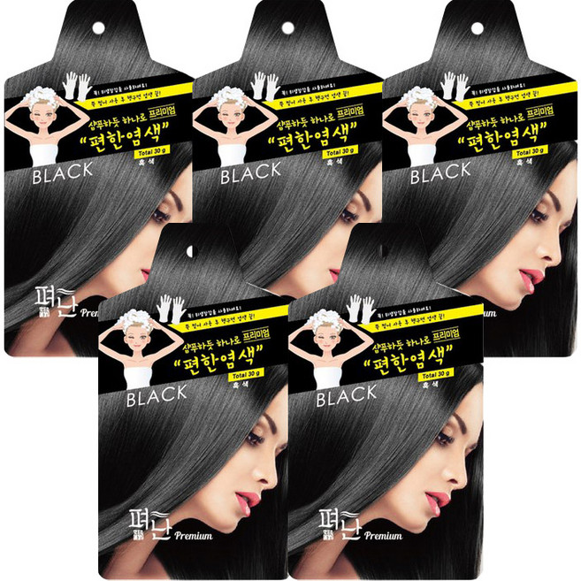 펴난 샴푸타입 헤어컬러 30g 5개입, 흑색, 5개