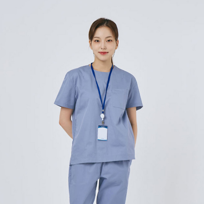 유니스토어 남여 간호복 수술복 크루넥 베이직 스크럽 상하의 세트 / 4color