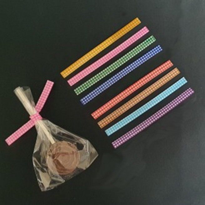 포장타이 - 체크 포장 끈 8종 약 50개입, 레드