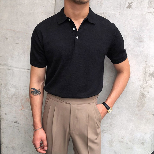 Asure 남성티셔츠 폴로반팔티 니트 머슬핏 기본티 데일리룩