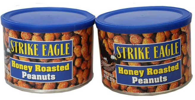 [2캔 세트] 허니 로스트 땅콩 227Gx2캔 스트라이크 이글 미국산 STRIKE EAGLE HONEY ROASTED PEANUTS, 사이즈, 2개, 227g
