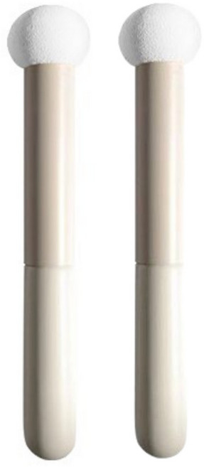 (우후) 미니 둥근 컨실러 스폰지 브러쉬, 2개, 밀크화이트