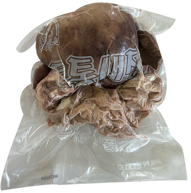 통통 돈내장 1.5kg이상 분식집 순대 내장 간 허파 염통 오소리감투 돼지 부속물, 1개, 1.5kg