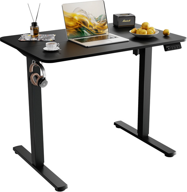 Ergomaker 전동 높낮이 조절 스탠딩 책상 공부 게이밍 사무용 조절 모션데스크 90*60, 블랙
