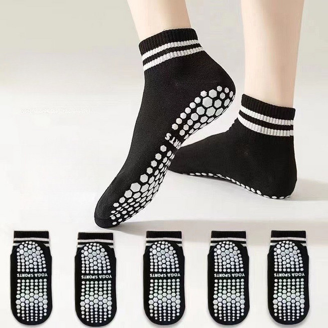 ZMBIRD 5켤레 스포츠 라인 양말 미끄럼방지 요가 S67