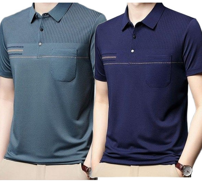 AMBEX 1+1 중년 남성 반팔 티셔츠 골프 비즈니스 여름 아빠 반팔티 루즈핏 이너 패션 셔츠 여름옷 폴로 상의