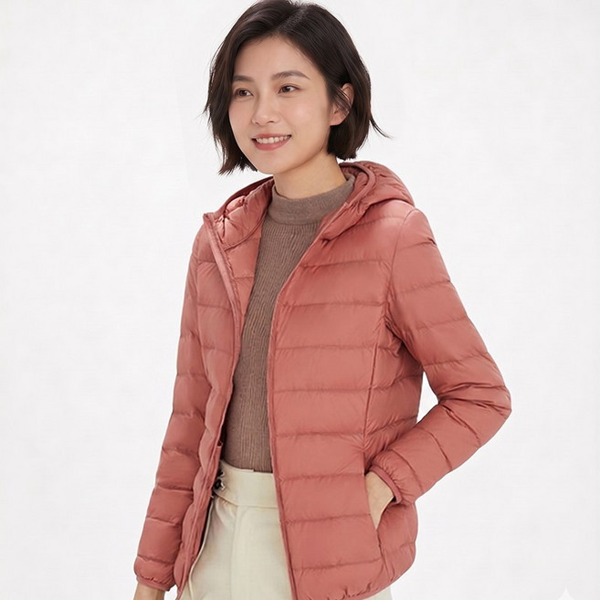 여성용 겨울철 따뜻한 초경량 후드 데일리 점퍼 2103