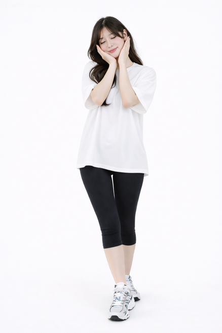 여성용 오늘의 일상용 베이직 7부 레깅스