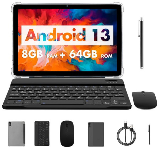 호환 PRITOM TOUCH 10 플러스 10 인치 안드로이드 13 태블릿 84 4GB 64GB 1TB 확장 와이파이 6 듀얼 스피커 BT5.0 구글 GMS 2.0GHz, 없음, [02] 그레이, 1개