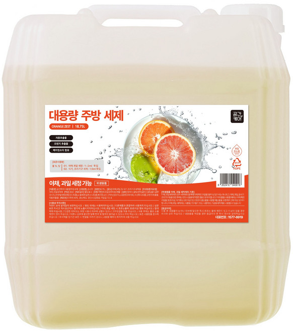 공간케어 대용량 주방세제, 1개, 18.75L