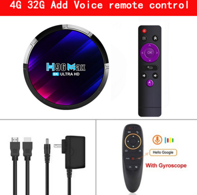 새로운 H96 MAX 4G 미디어 코어 8K 32GB WIFI6 4K 13 셋톱 4G 안드 TV BT5 64GB 스마트 RK3528 5G 쿼드 플레이어 3D 박스, Eu 플러그, 4G 32G Voice remote, 1개