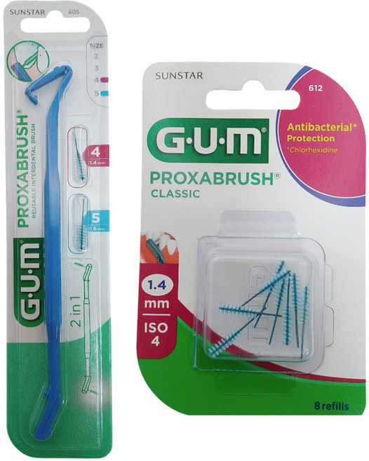 GUM 검 항균 치과 치간칫솔 605+리필, 1개, 1개입, 1.4mm