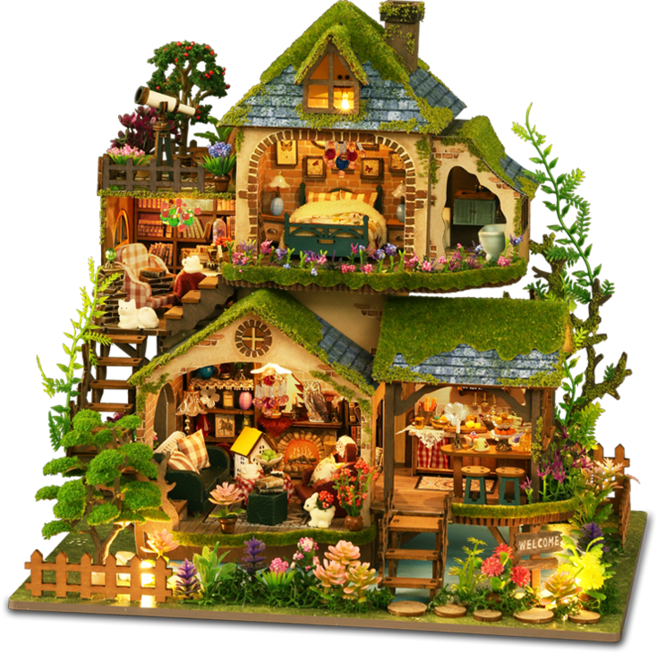 옥탑방어른이 대형 DIY 미니어처 하우스 만들기 숲속 모험가의 별장 한글설명서, 1.숲속 모험가의 별장 [한글설명서], 1개