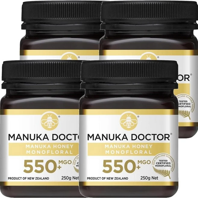 MANUKA DOCTOR Manuka Honey Monofloral 마누카 닥터 마누카 꿀 모노플로럴 MGO 550+ 250g, 4개 - 쿠팡