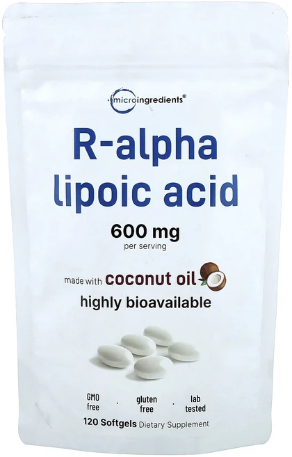 메이커제품입니다 Micro Ingredients r-알파리포산 소프트젤 120정(소프트젤 1정당 200mg) 좋은효과를 보실수있습니다, 1개, 120정 - 쿠팡