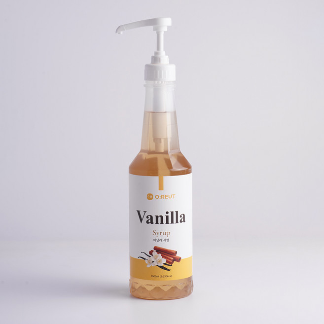 오릇 바닐라시럽 카페 시럽 업소용 대용량 전용 펌핑기, 1개, 1L