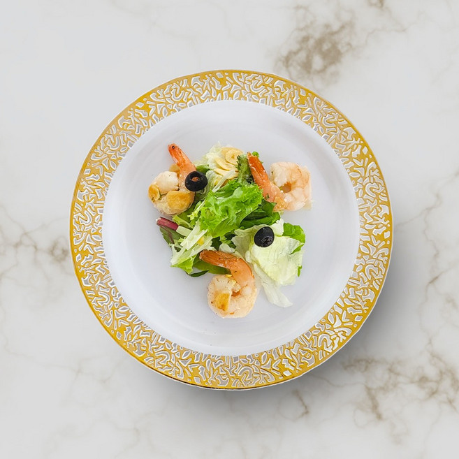 쓱싹 플라스틱 엔틱 일회용접시 골드 23cm, 20개, 1개