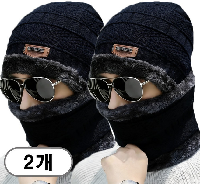 차쿠 1+1 남녀공용 니트 털모자 넥워머 세트 목도리 겨울방한용품