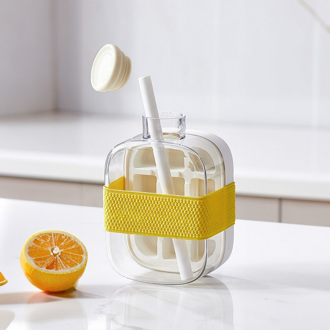 [라이프픽] 아이스 큐블렛 큐브 몰드 텀블러 트레이 빨대 컵, 1개, 화이트