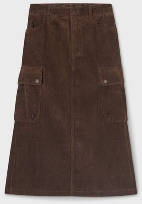 후아유 Corduroy Cargo Long Skirt WHWHF4954F
