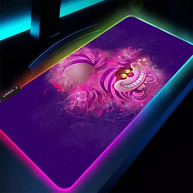 대형 마우스 패드 RGB 이상한 나라의 앨리스 노트북 PC 게이머 키보드 매트 XXL LED 엣지 화이트 고무 테이, 04 250x350x3mm, 05 TK-0000002662