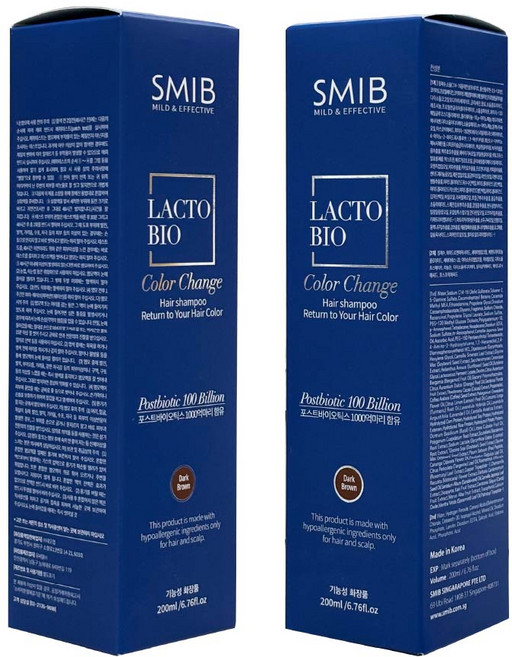 스미브 락토바이오 염색 샴푸 (브라운), 1개, 200ml