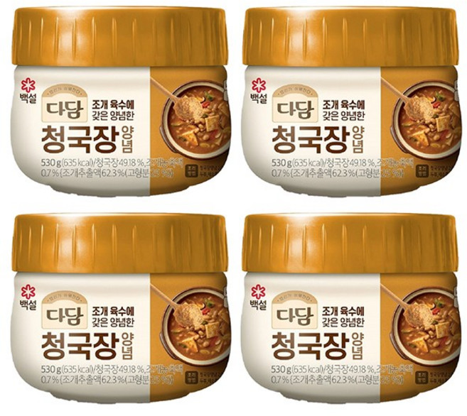 cj제일제당(주) 다담 청국장양념, 상세 설명 참조, 530g, 4개