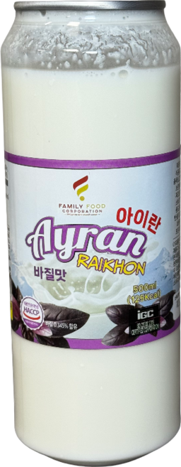 튀르키예 전통 유제품 음료 아이란 바질맛, 500ml