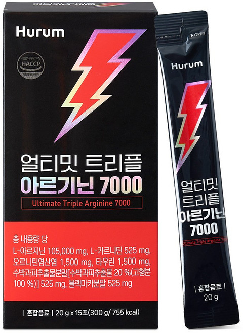 얼티밋 트리플 아르기닌 7000 식약처인증 HACCP 고함량 아르기닌 7000mg, 1개, 300g