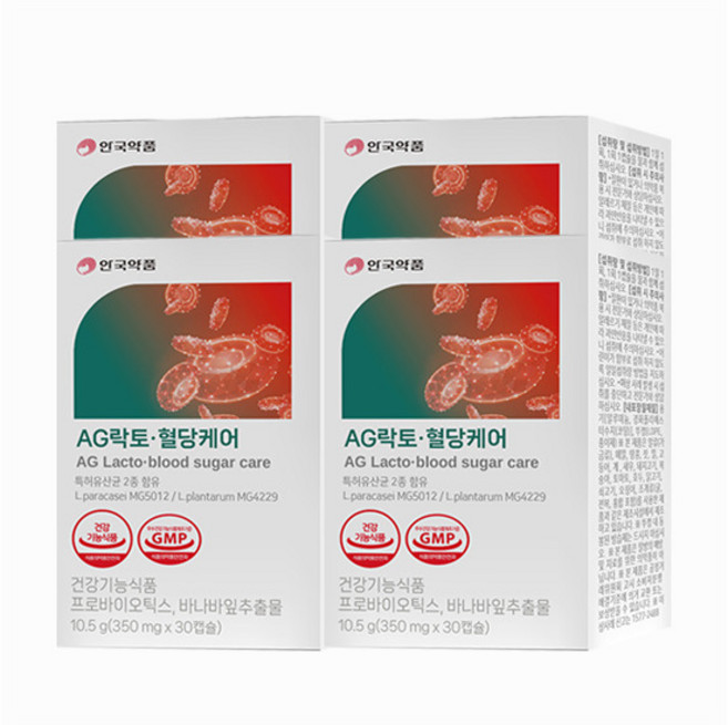 안국약품 AG락토 혈당케어 10.5g, 4개, 30정