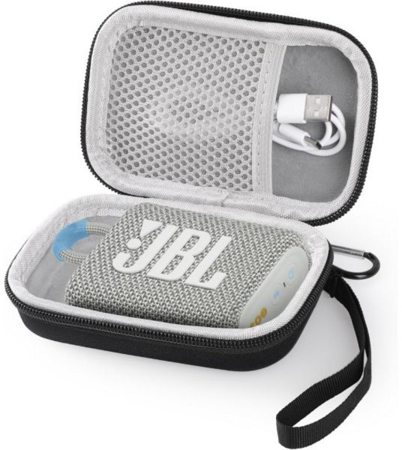 JBL GO 4/GO 3 휴대용 블루투스 스피커 지퍼 및 상단 손잡이가 있는 EVA 여행 보호 보관 케이스 가방과 호환되는 하드 캐리 - 블랙 라이너, Gray Liner